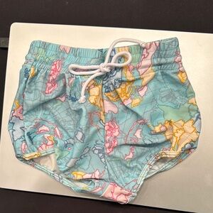 Show Me Your MuMu - Boys Colorful Map Print Swim Shorts - Worn Once - Size: 3T